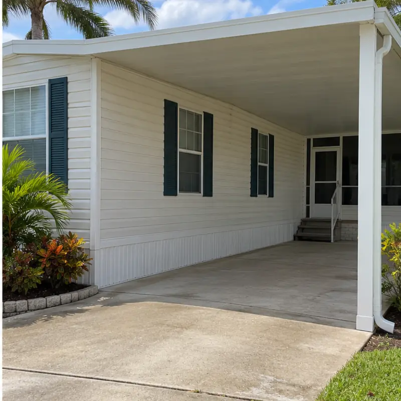 After cleaning: before and after photos of an Ellenton mobile home and carport