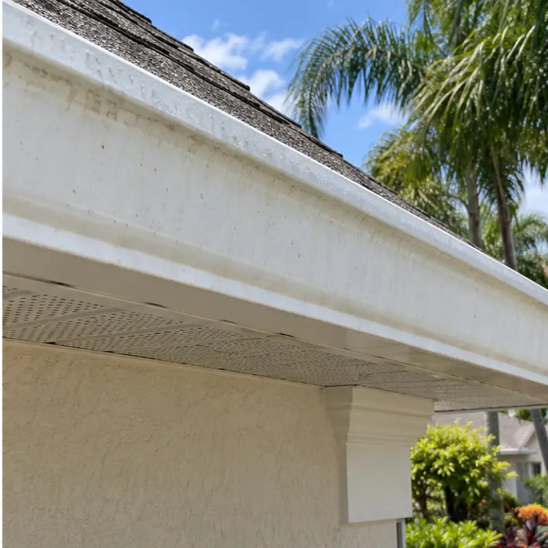 After cleaning: before and after photos of gutter faces