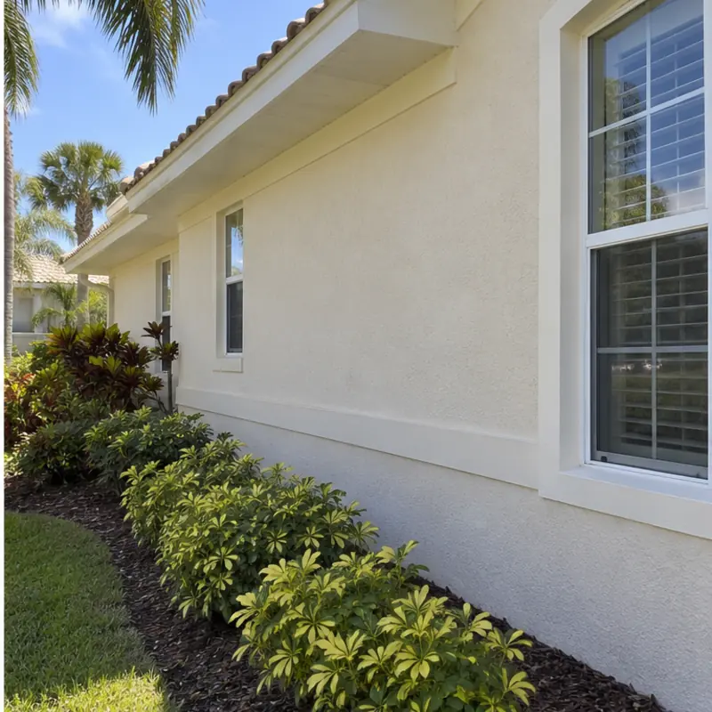 Florida stucco house exterior after soft washing