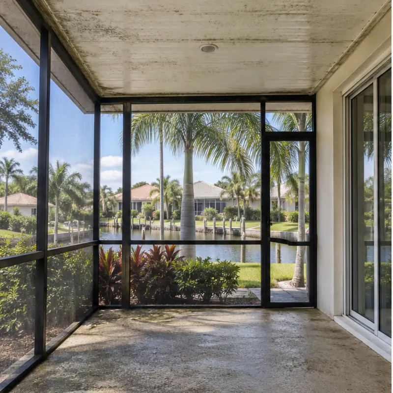 Before cleaning: before and after photos of lanai ceilings and screens
