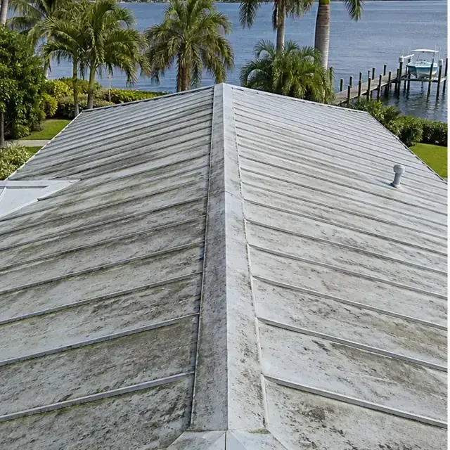 Before cleaning: before and after photos of metal roofs