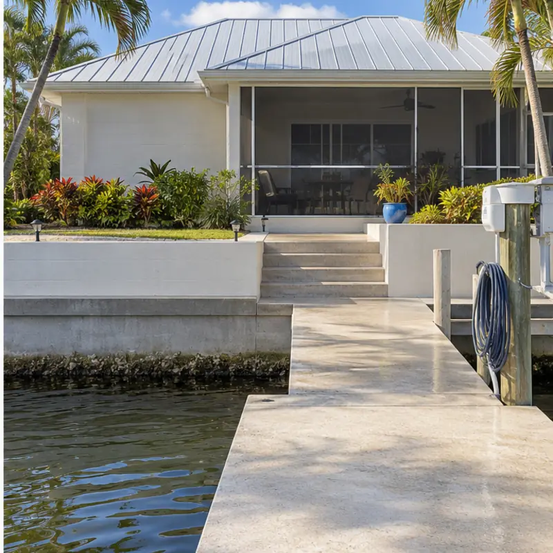 After cleaning: before and after photos of a Palmetto block home and riverfront dock