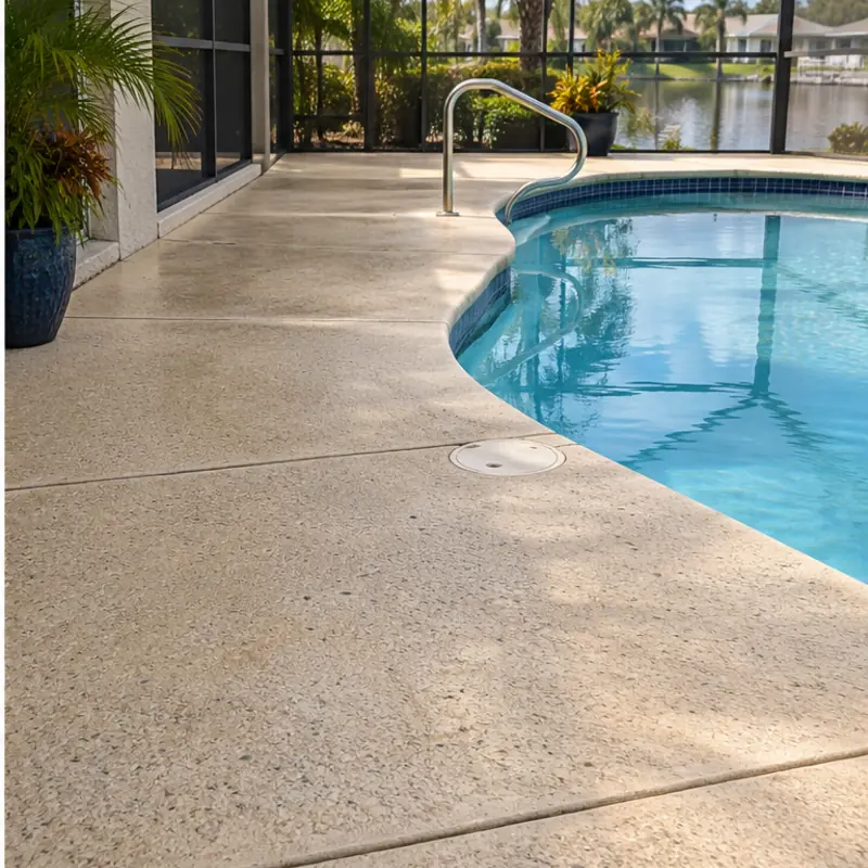 After cleaning: before and after photos of pool decks