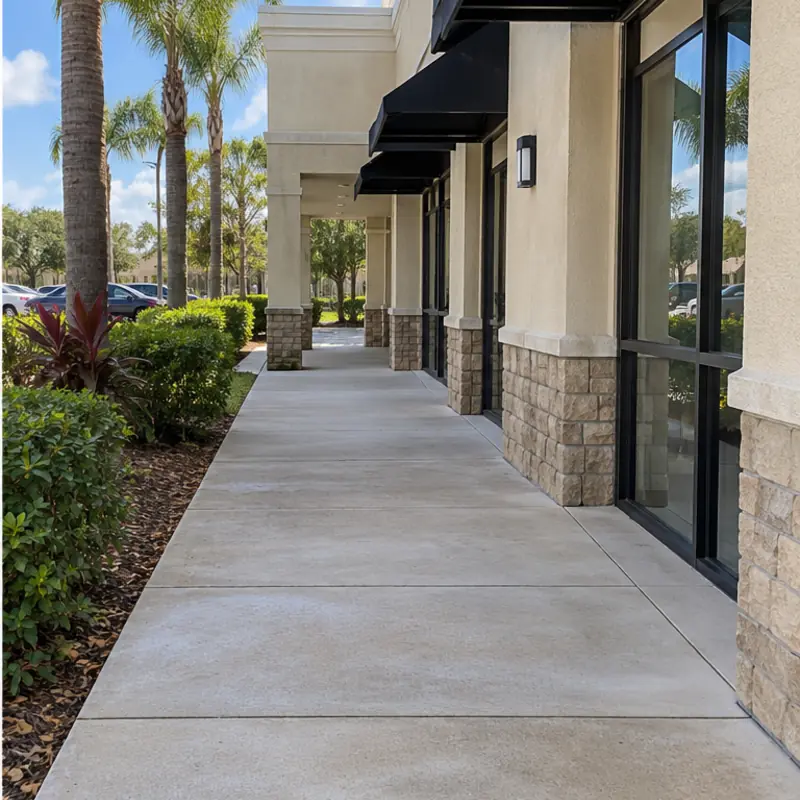 After cleaning: before and after photos of a north Sarasota tile roof and retail walkway