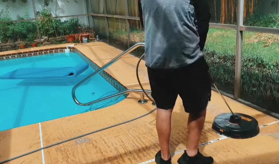 Professional pool deck paver cleaning service in Bradenton, FL